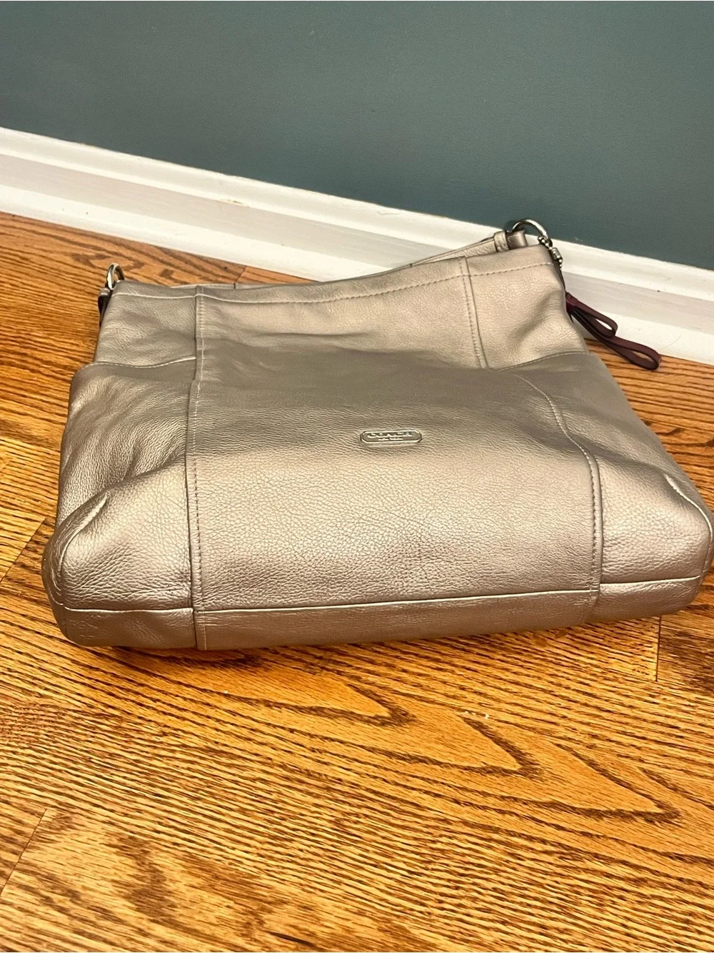 Coach Leather Hobo Bag Silver F1473-F31323